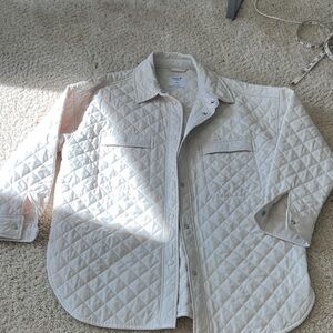 D Navy Quilted Cream Jacket